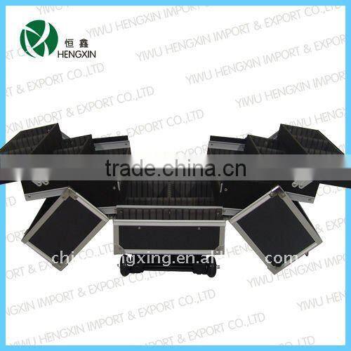 Aluminum trolley makeup case cosmetic storage case