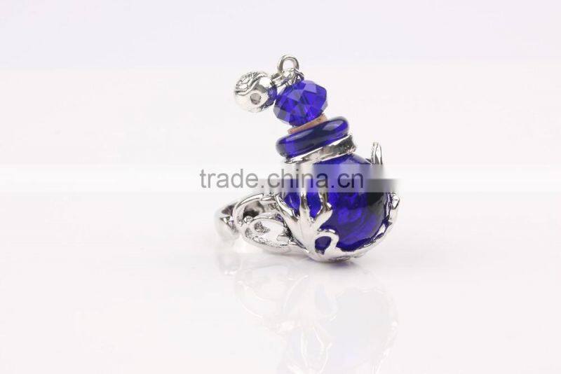 Fashion Mini Glass Bottle Women Perfume Finger Ring Size Adjustable Essential Oil Rings Scent Ring