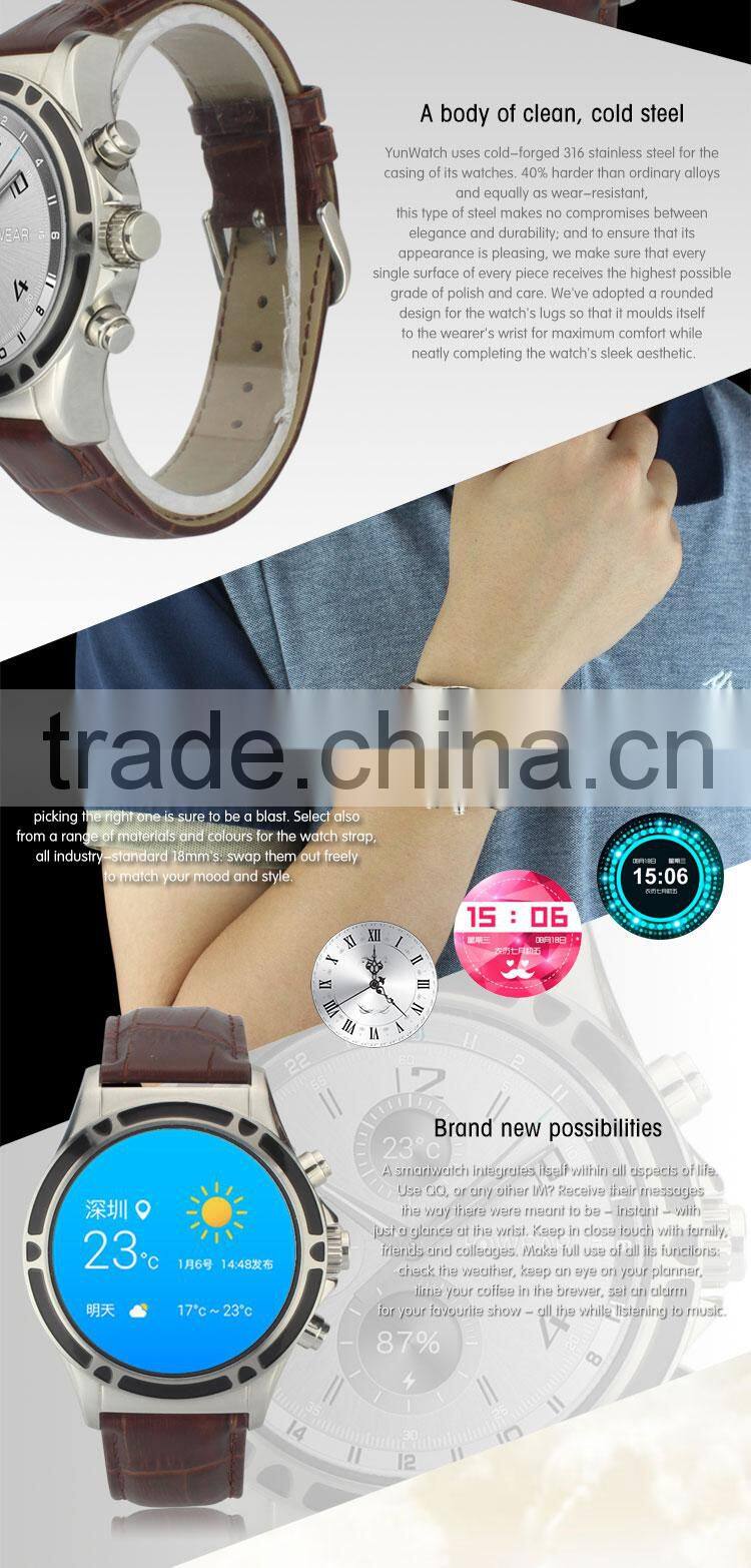 M3 series genuine leather strap howear OS android wear with android & IOS support