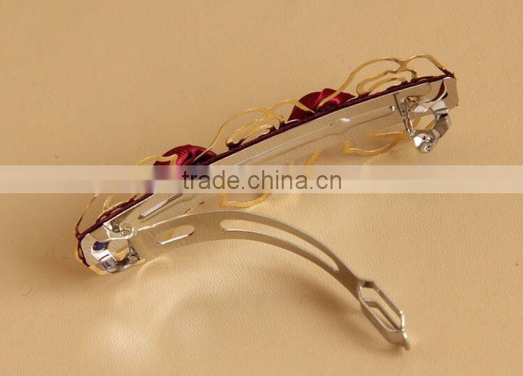 MYLOVE women alligator clips gold rose barrette