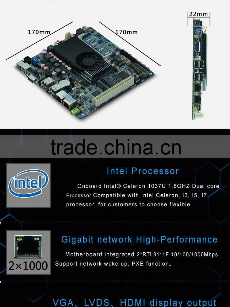 low price motherboards thin client 1037u mini itx motherboard suopport DC_8V~36V Power input