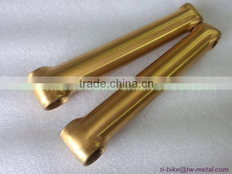 Titanium Anodized Golden Color BMX Cranks Custom Titanium Colorful Crank XACD Ti Bicycle BMX Crankset in China