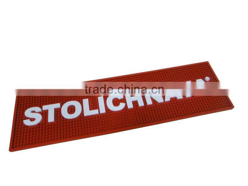 Logo Embossed Soft Pvc Bar Mat