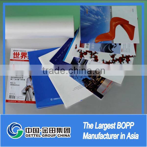Glossy bopp film shinning with high transparance for lamination both side corona treatment paper and board lamination