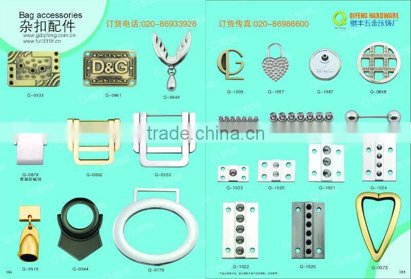 QF metal lable and bag accessories Q-2522 gumetal color