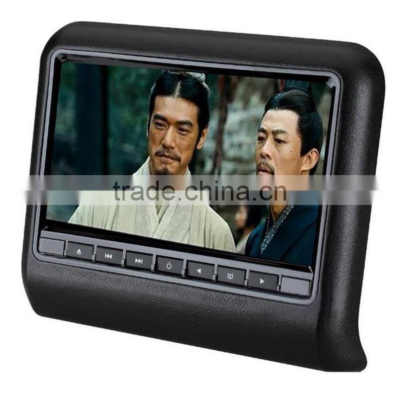Portable design best selling 9 car pillow headrest monitor dvd player