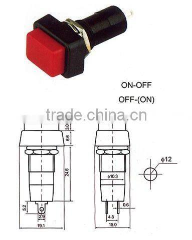 push button switch illFL6-010 uminated rectangular momentary latching