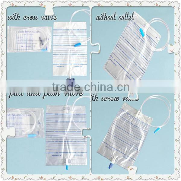 High Quality Cross Valve Hanger PVC Urine bag