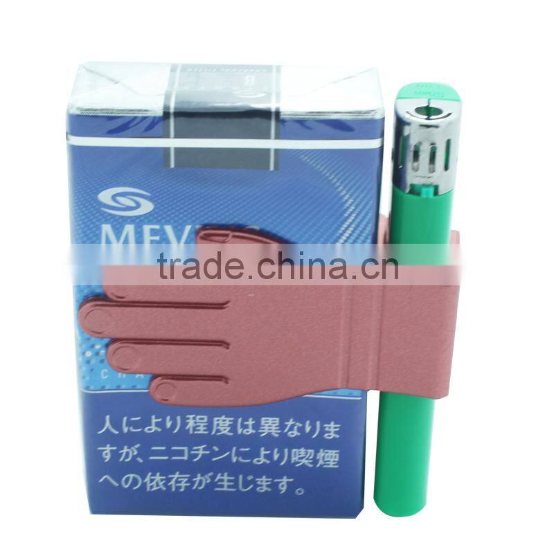 Hand shape lighter holder lighter clip for cigarette pack