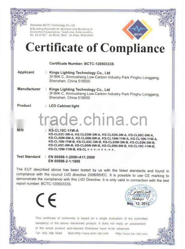 1000mm 11w Aluminium sensor super slim LED cabinet lighting