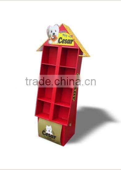 POP Cardboard Corrugated Paper Display Stand For Dog Food