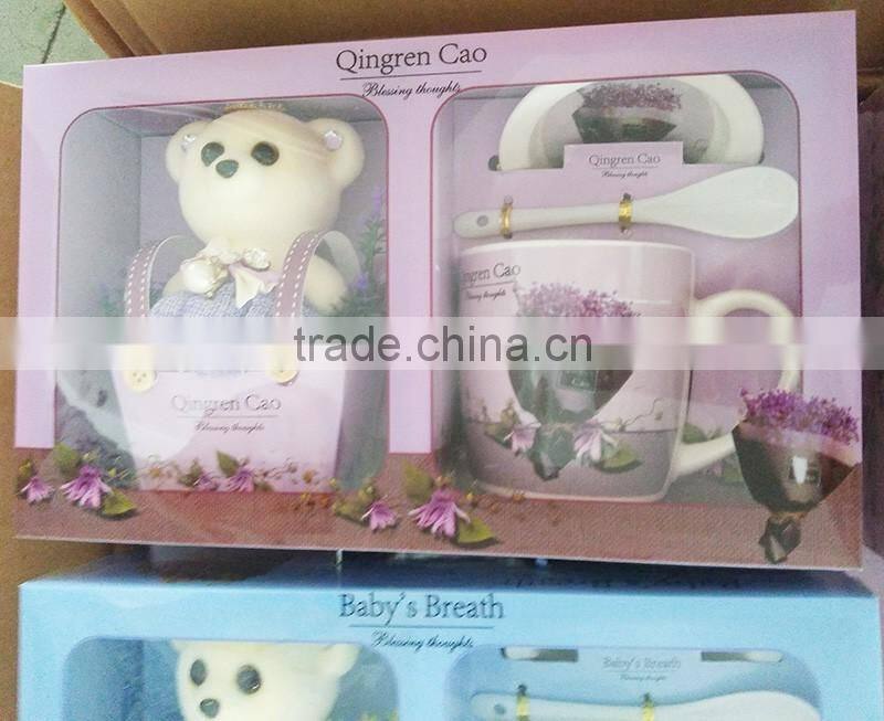 2016 wholesale creative ceramic coffee cup/mug suit coffee cup gift packing for coffee