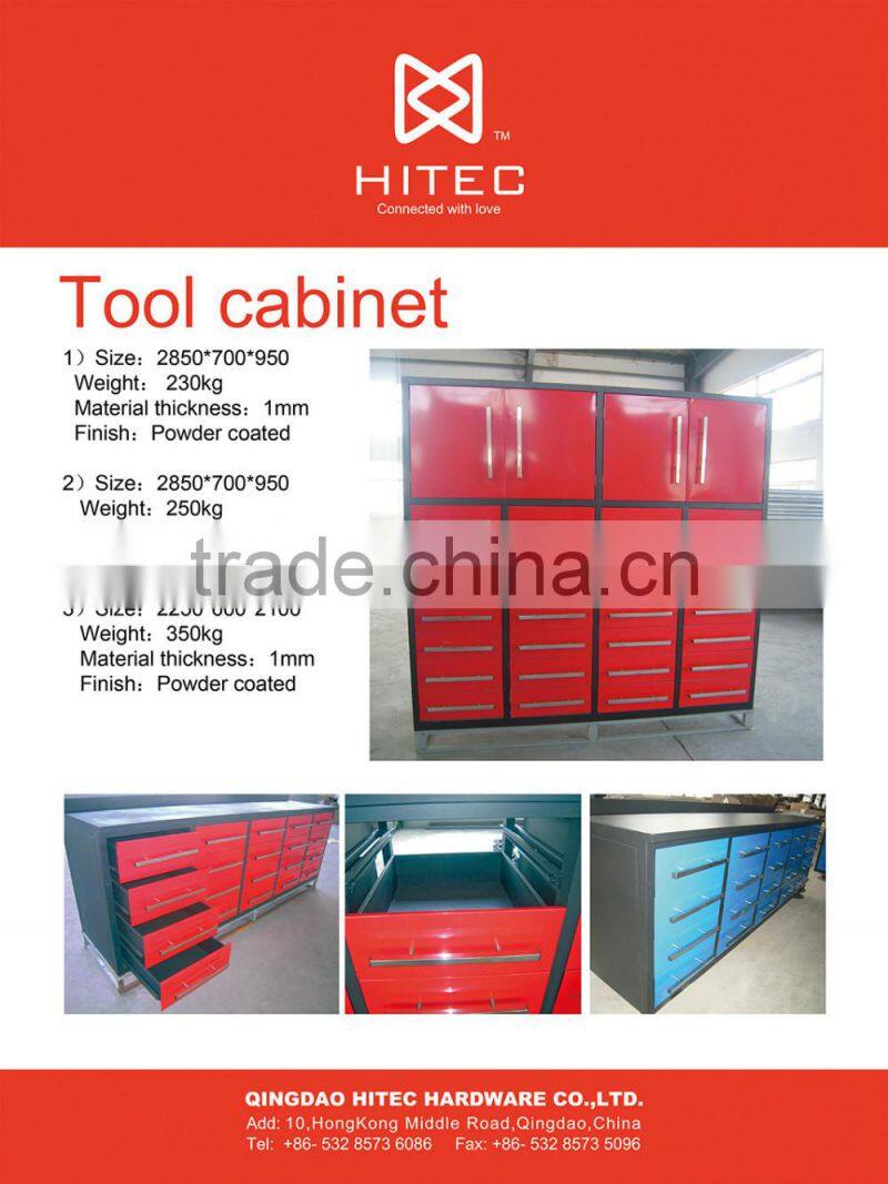 Steel work bench with drawers