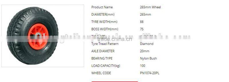 Top quality 410/350-4 plastic centred pneumatic wheels