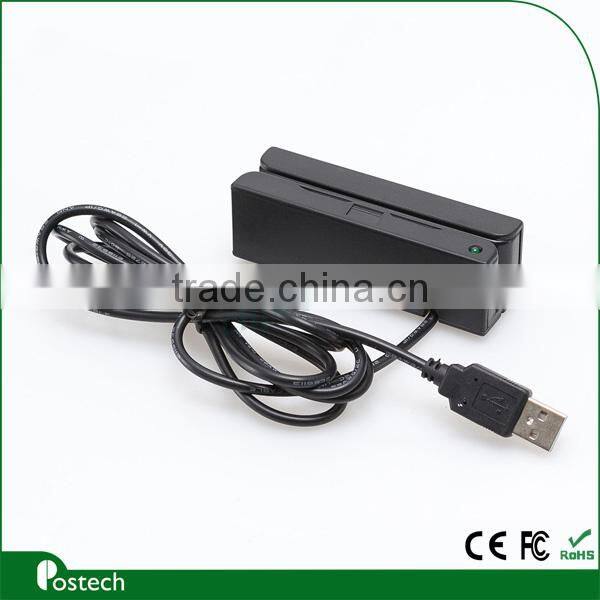 Track 1/2/3 magnetic card reader, portable pos device PS/2 magnetic card reader