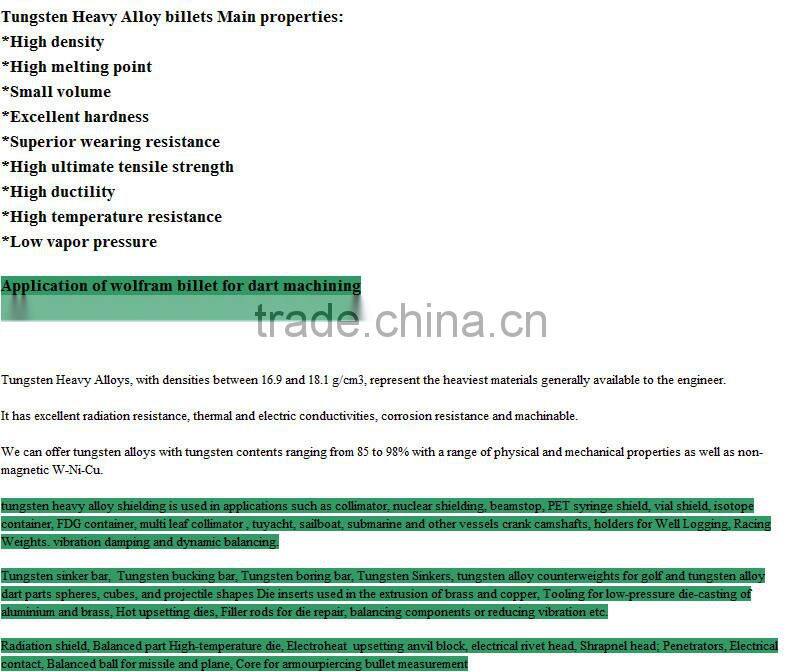 Custom size WNiFe tungsten pellets