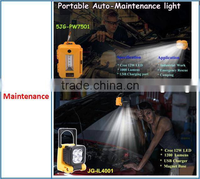 Mobile lighting system high flux led work light RALS-9936 heavy duty rechargeable searchlight with 12V socket plug