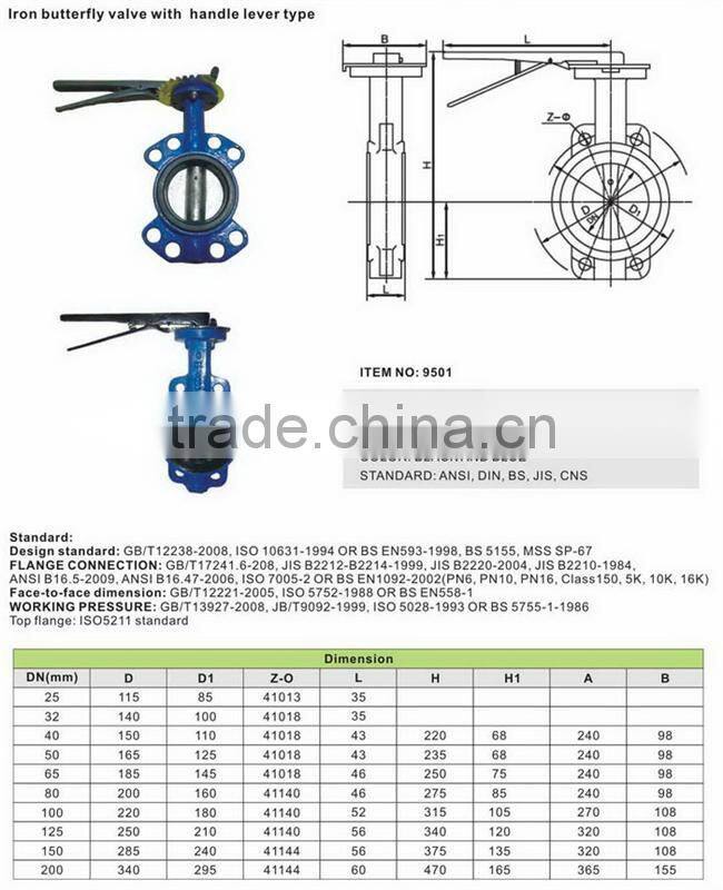 9202 popular pneumatic flange water control butterfly valve