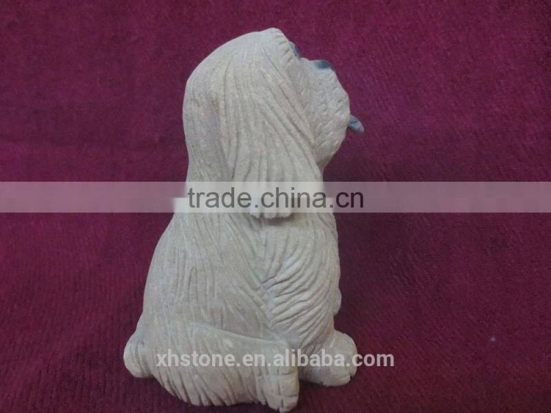 granite hand carved mini dog stone statue