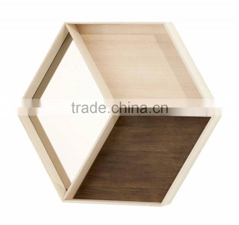 Cheap 3 Color Round Wooden Hook Wall Decoration Solid Wood Display Shelf