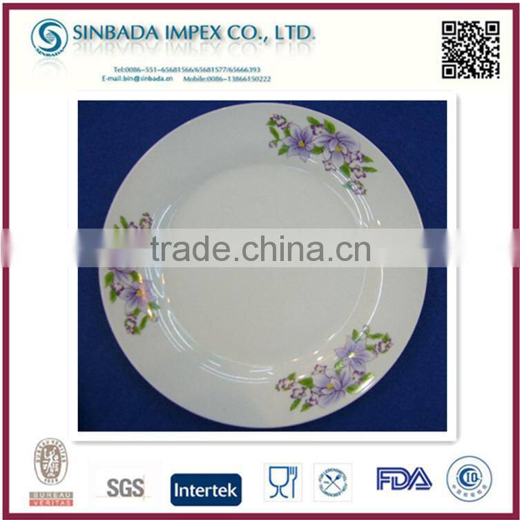 Ceramic Round Dinner Plates With Double Silver Lines Wholesale