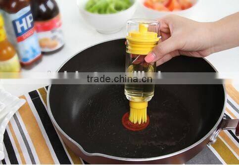 CY129 Olive Oil Vinegar Dispenser Bottle Basting Brush Pour Baste Store Space Saver Salad Dressing Cruet Food Storage Container