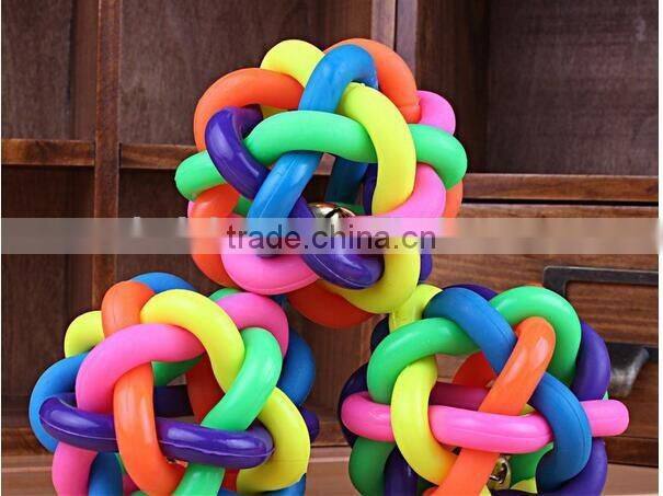 CY188 For Small Dog Toys Product For Dog Colorful Rubber Dog Toy Ball, Pet Dog Toys With Bell For Small Medium Large Dog