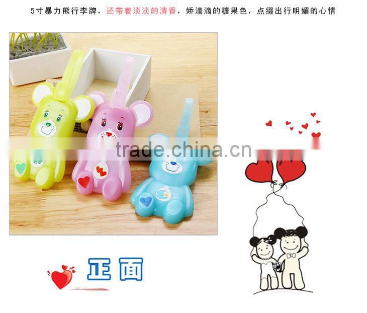 N146 factory supplier high quality hot sale cute cartoon custom brown bear shape luggage tag