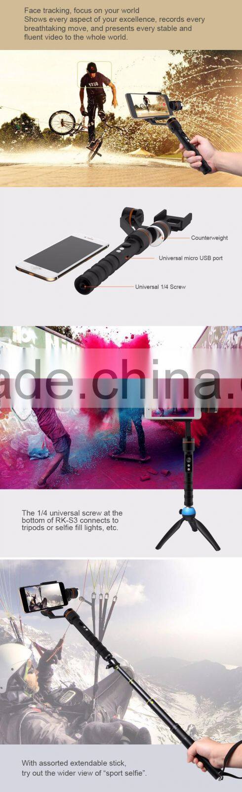 Hot Bluetooth Handheld 3Axis Face Tracking Stabilizer For Mobilephone/Camera Photographing,Dual Purpose Professional Stabilizers