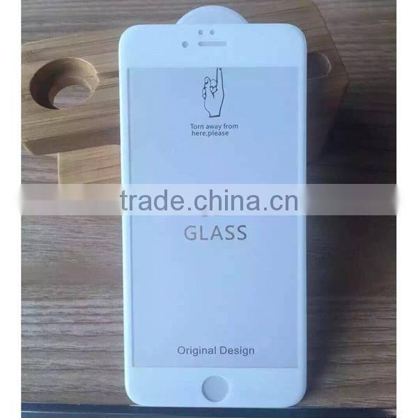 3D Curved white & black hardness tempered glass film screen protector for iPhone6