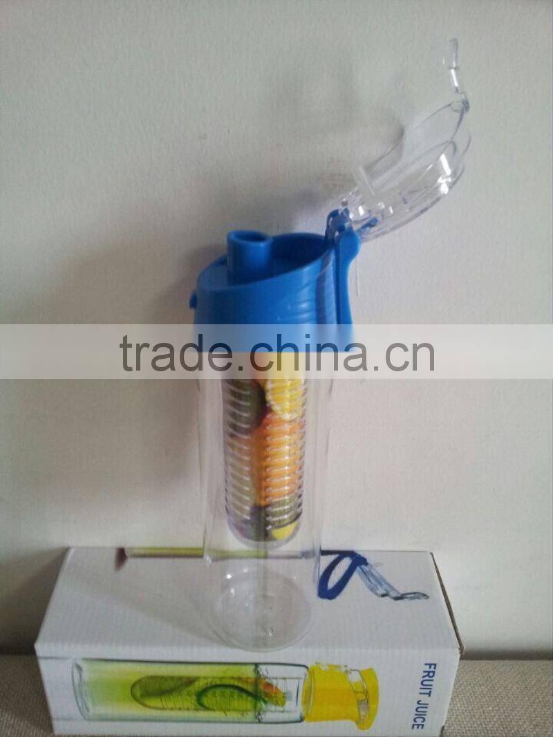 800mL Sport High Quality Tritan Plastic Fruit Juice Infuser Water Bottle