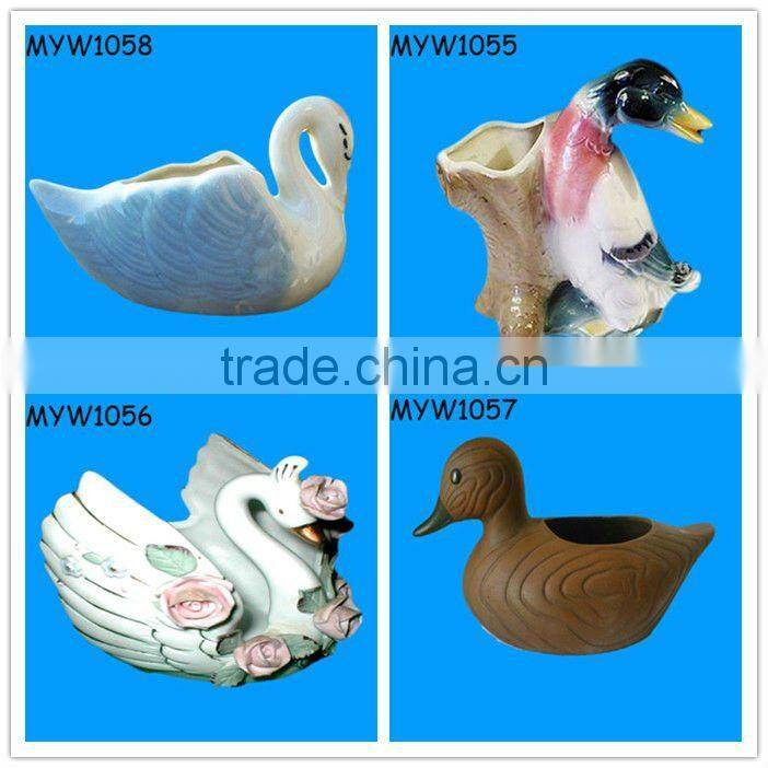 fashion supply duck design ceramic wholesale flower pots
