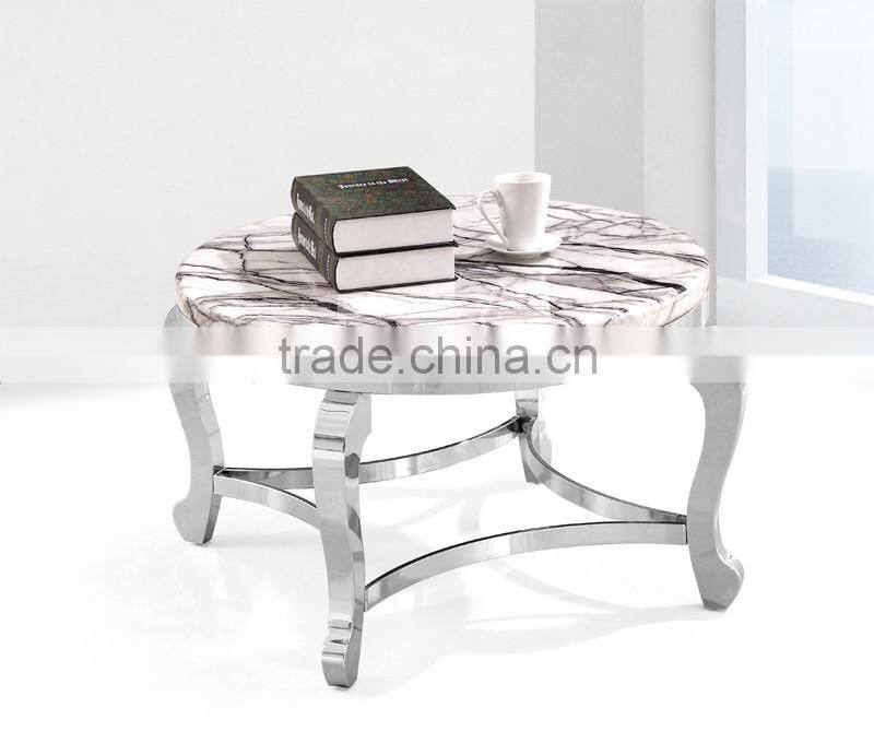 Round modern coffee table marble top 865#