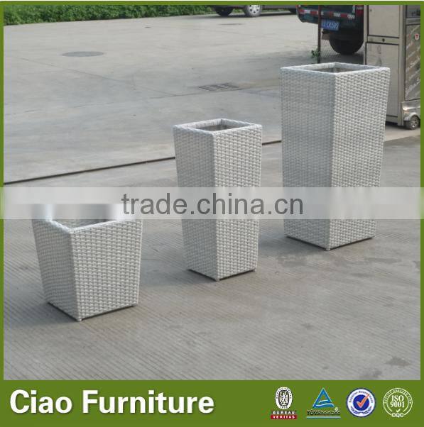 outdoor cheap plastic flower pots wholesale rattan planter pot