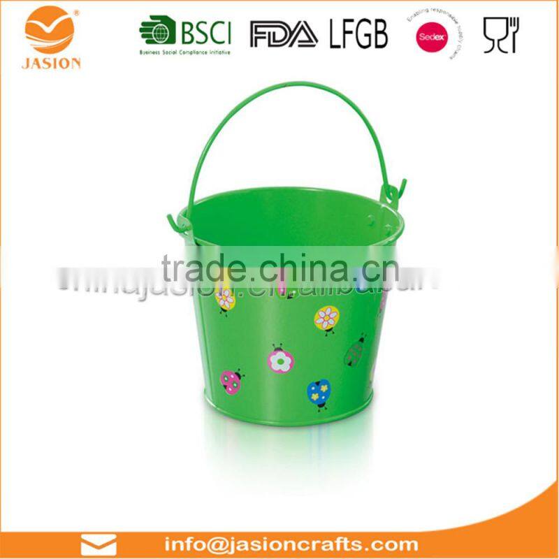 Galvanised Steel Serving Bucket Red 9L - ASH Bucket for Cutlery, Condiments or Serving Food