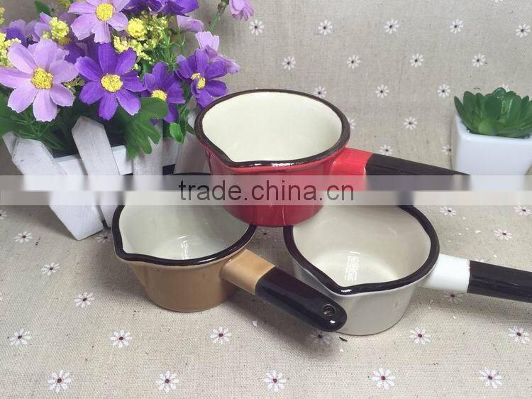 Stocked korean style colorful single handle cheap ceramic pots