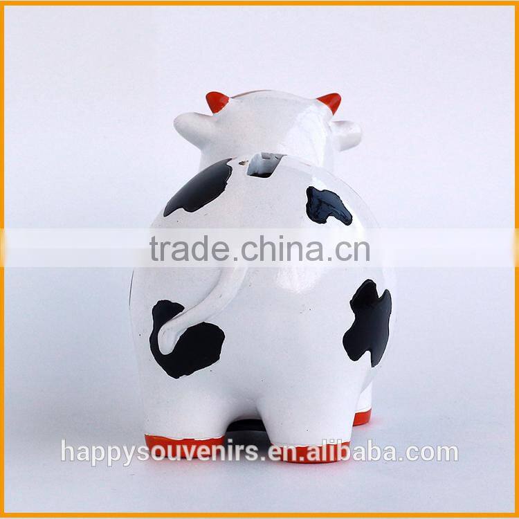 Lovely cheap resin cow piggy coin bank for kids
