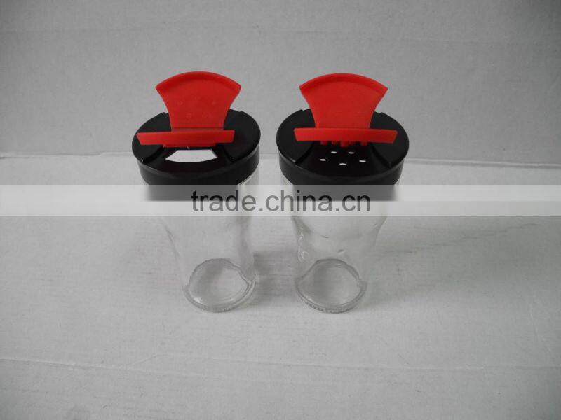 12pcs glass jar for spice with plastic rotating stand