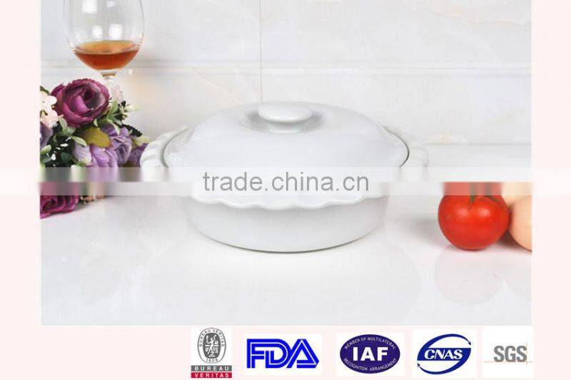 10" ceramic white porcelain round bakeware