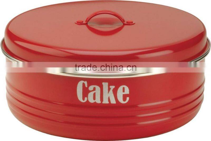 New Kitchen Attractive Printing Airtight Metal Cake Tin Jar Storage Bin