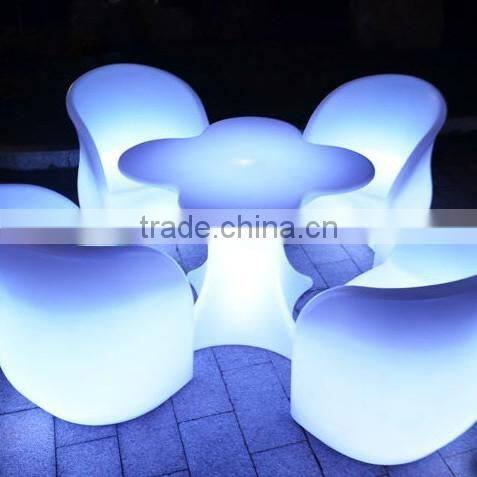 colorful led lighted chair sets / rechargeable led chair light/hotel restaurant used chair