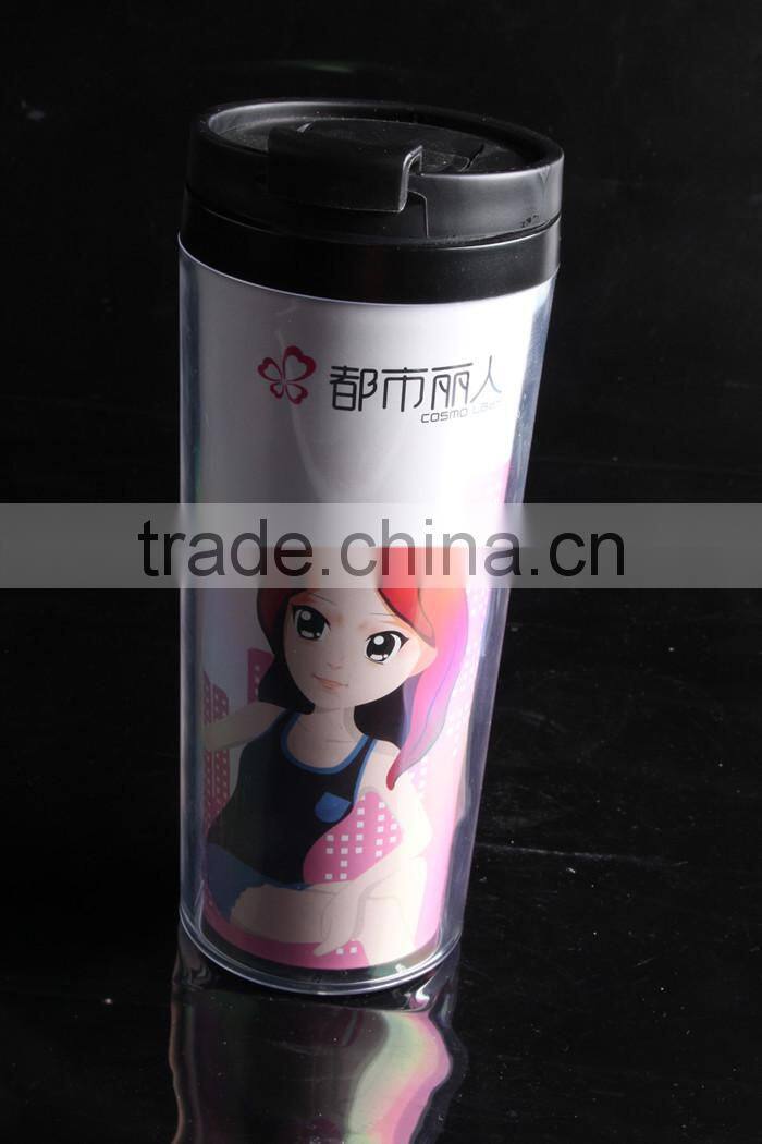 350ml double wall plastic travel coffee mug