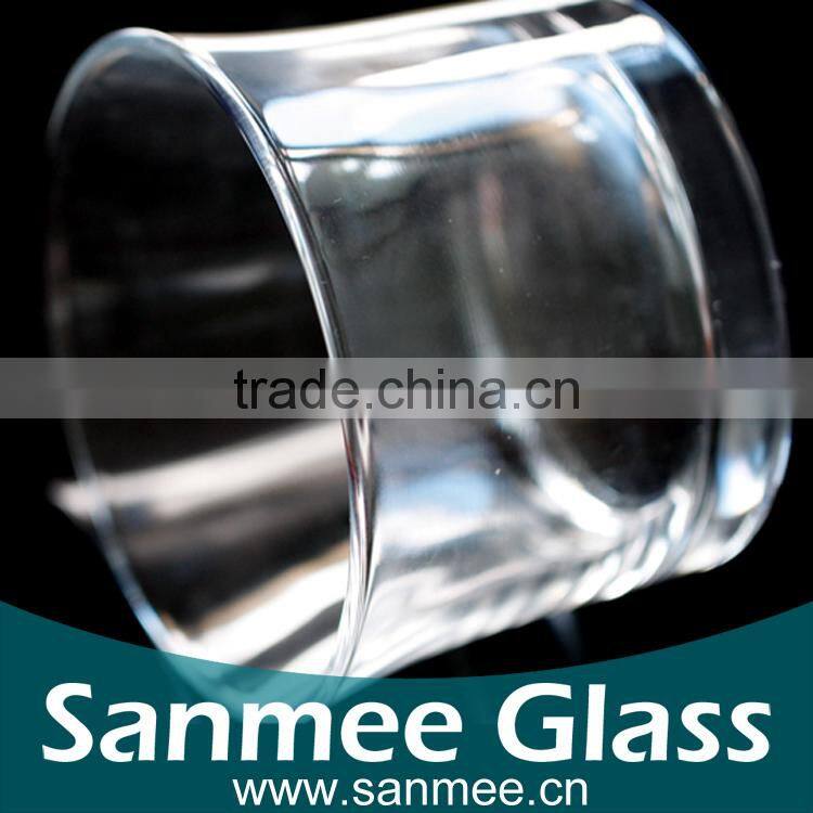 Home Decorative Glassware Clear Round Large Size Glass Candle Holder