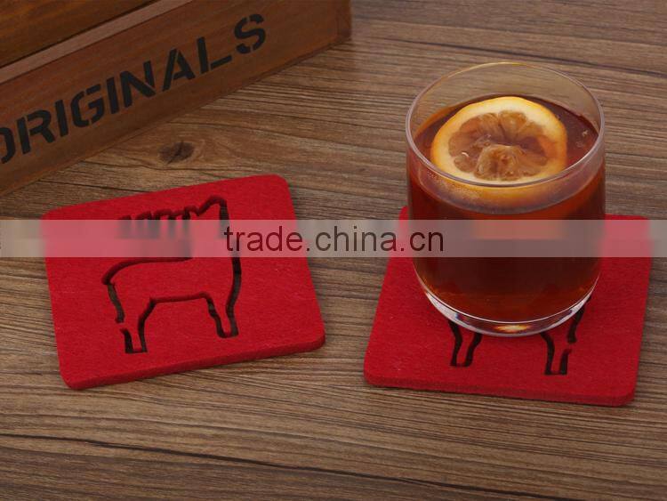 multi shaped felt coaster/deer/rabbit/cat/hedgehog