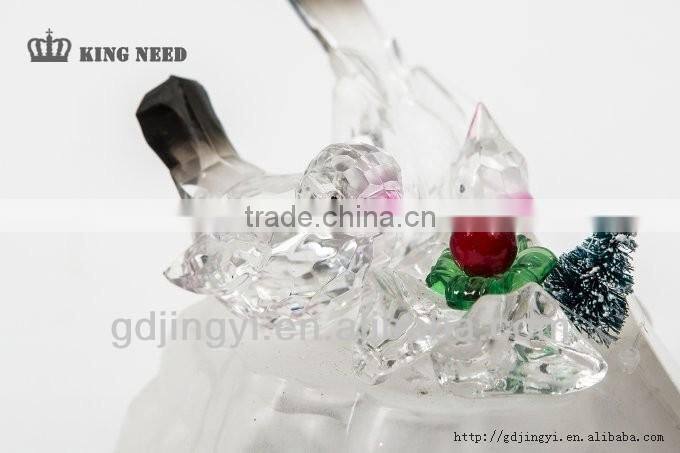 buautiful acrylic table decoration with LED for hummingbird