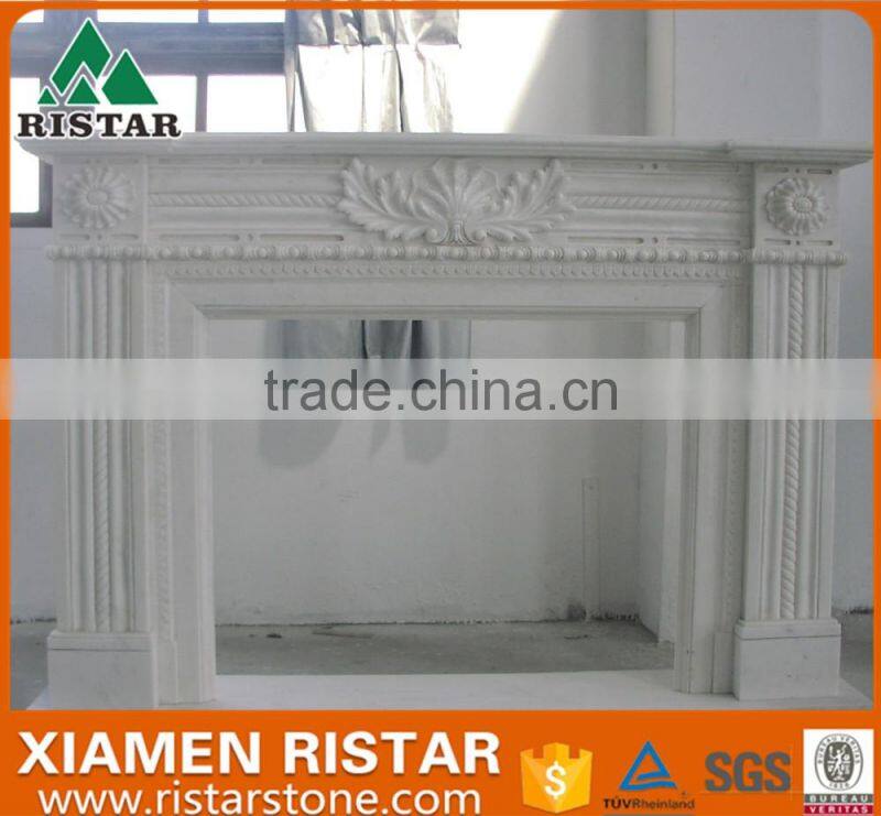 Cheap natural white marble fireplace surround mantel RST-FP-K008