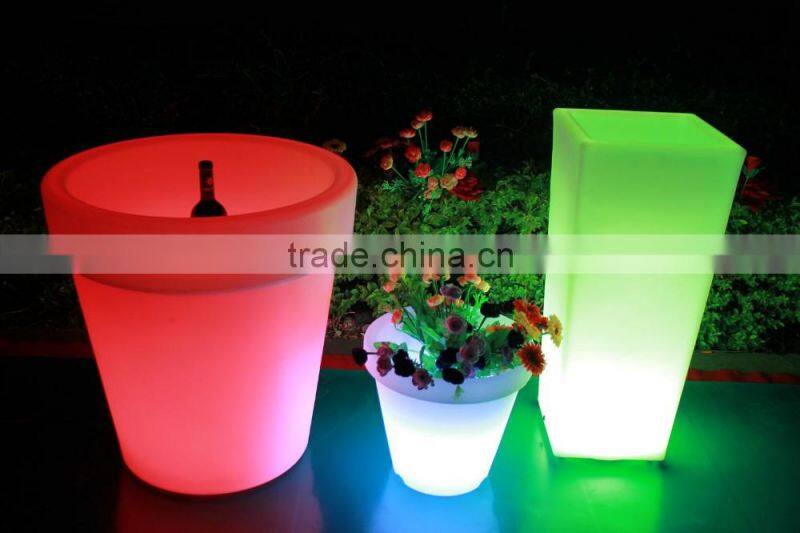 PE Colorful multiple shapes plastic led beer pot, Rechargeable led ice bucket