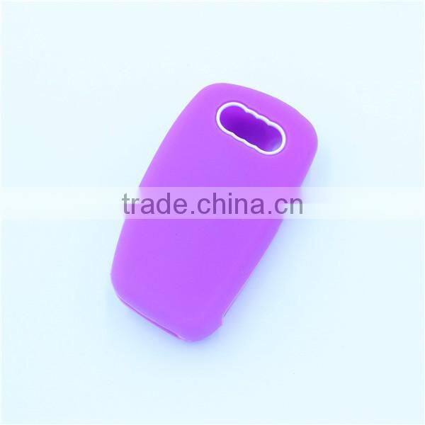 for audi fold 3 buttons keys silicone remtoe key holder, silicone car key case