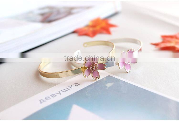 cherry blossom cuff bangle gold bangle flower cuff bangle