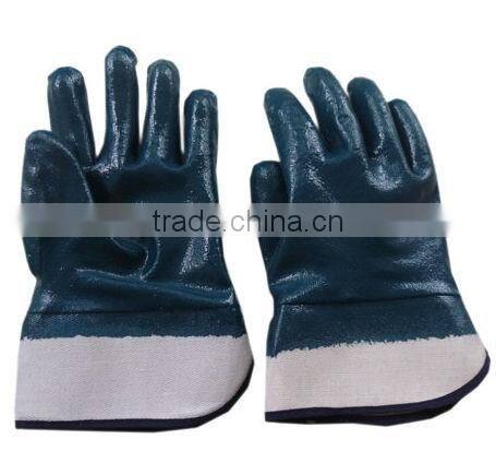 Nitril full coated rib cuff welding gloves from Guangzhou Supplier